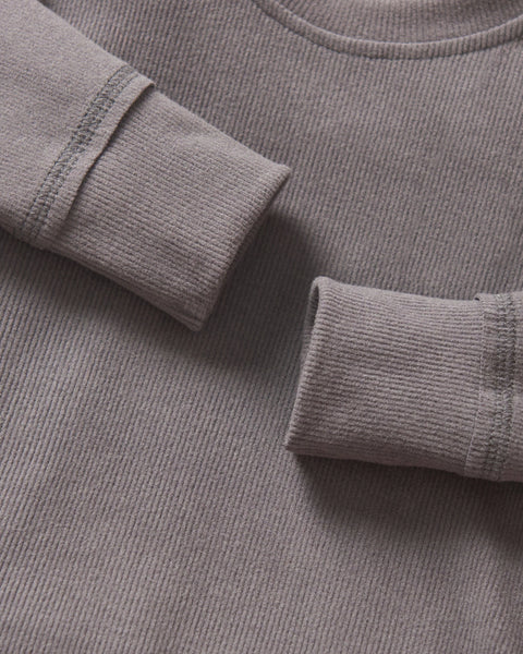 Long Sleeve Ribbed Tee - Graphite