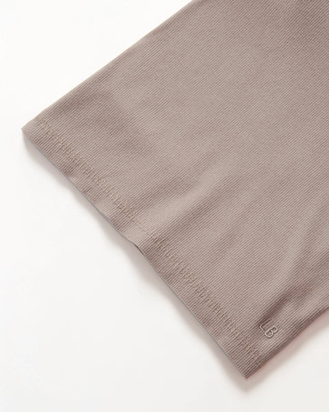 Long Sleeve Ribbed Tee - Mushroom