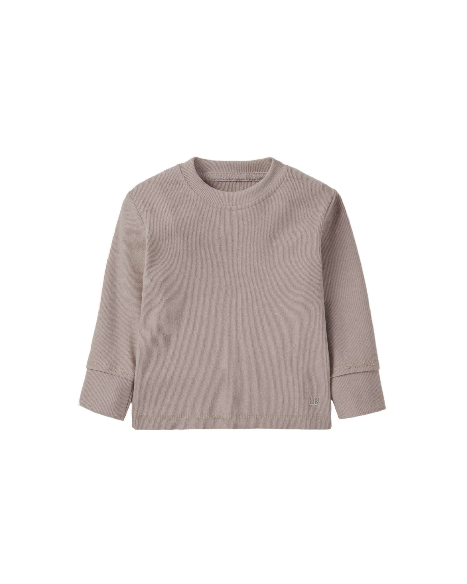 Long Sleeve Ribbed Tee - Mushroom