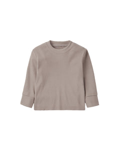 Long Sleeve Ribbed Tee - Mushroom
