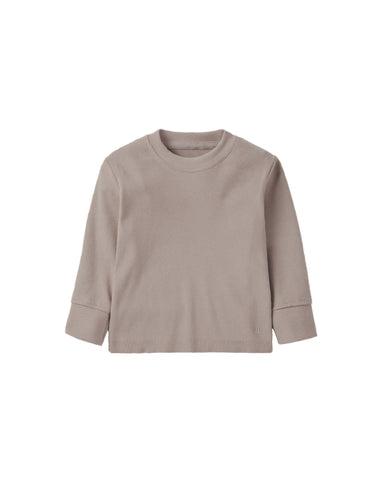 Long Sleeve Ribbed Tee - Mushroom