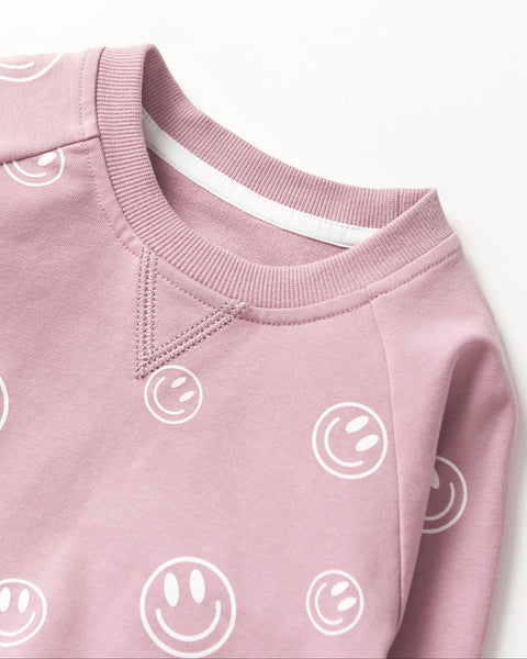 Smiley Pullover - Dusty Purple