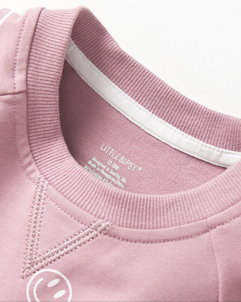 Smiley Pullover - Dusty Purple