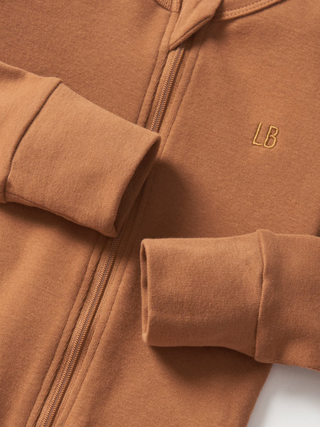 2-Way Zip Romper- Chestnut