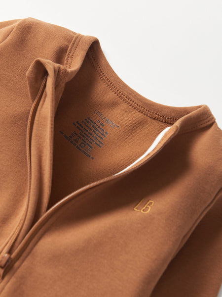 2-Way Zip Romper- Chestnut