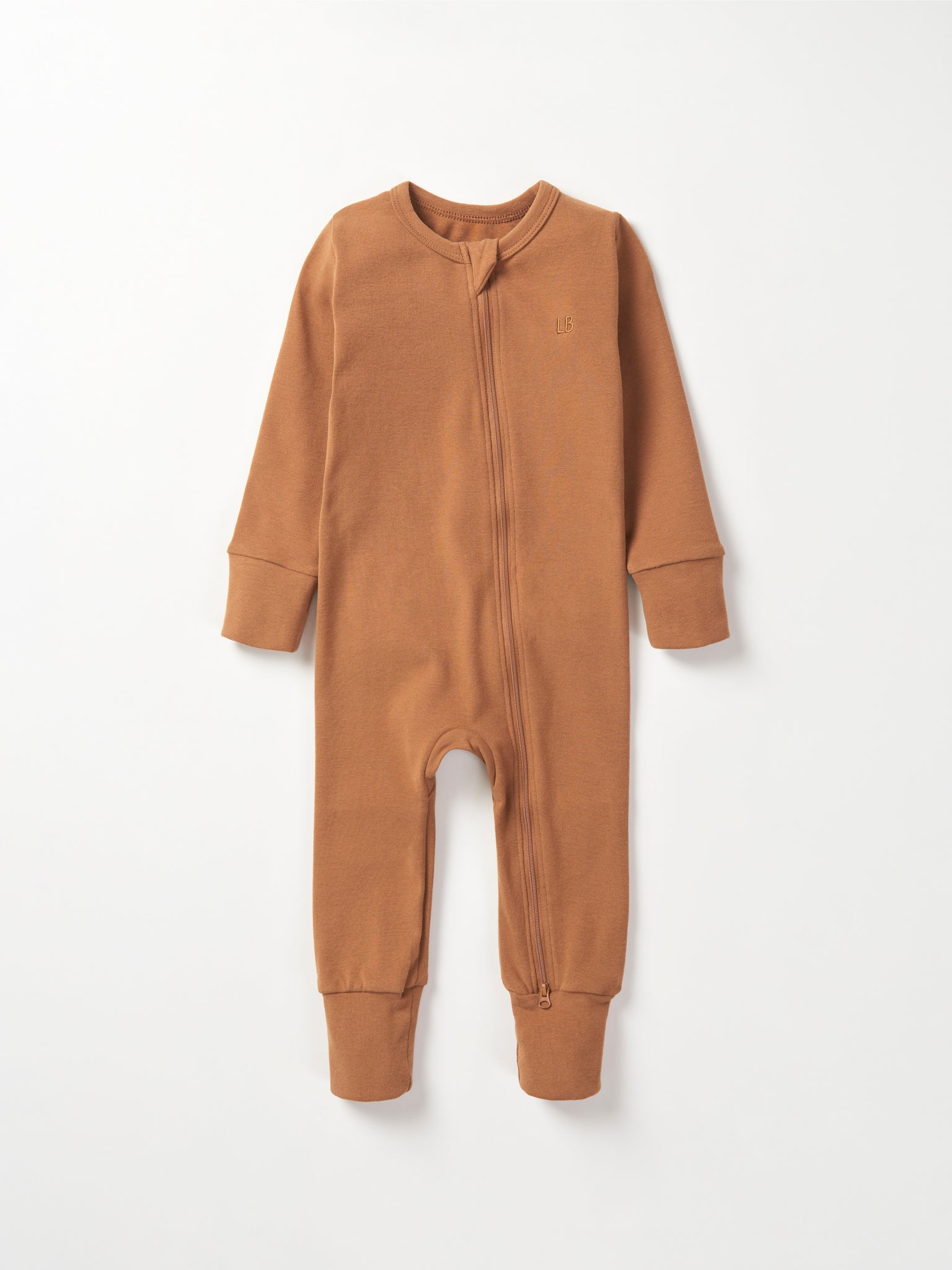 2-Way Zip Romper- Chestnut