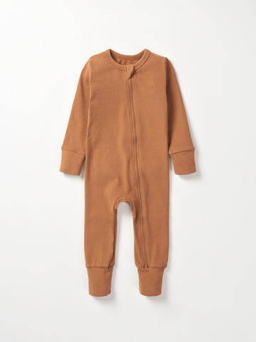 2-Way Zip Romper- Chestnut