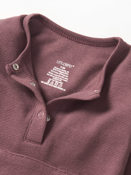 Waffle Romper - Huckleberry