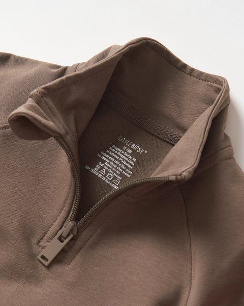 Quarter Zip Pullover - Cocoa