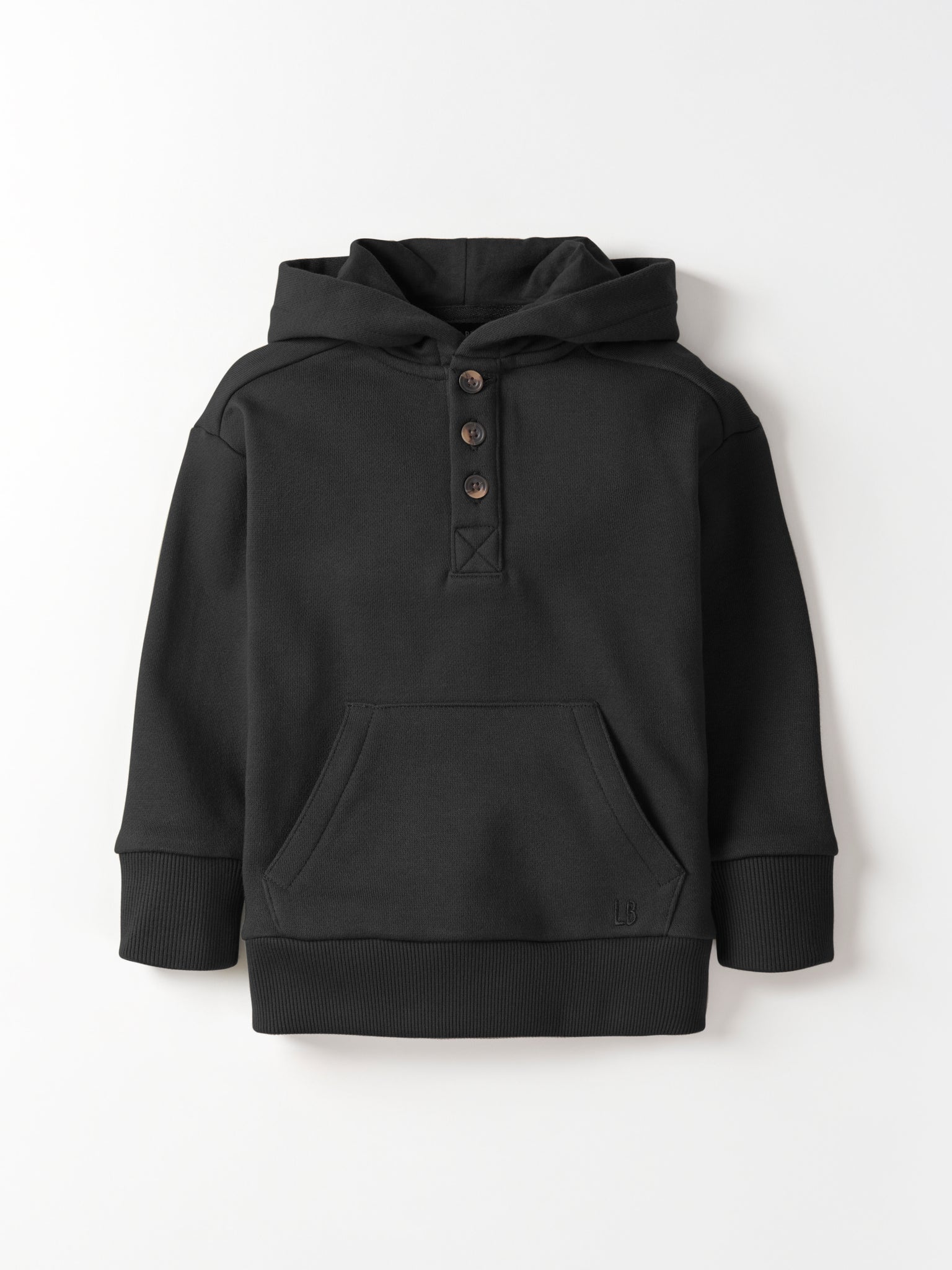 Henley Hoodie - Black