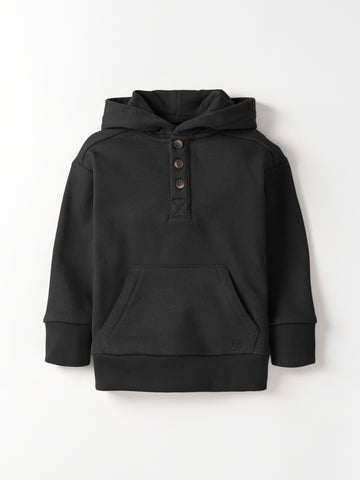 Henley Hoodie - Black