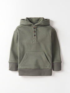 Henley Hoodie - Pine