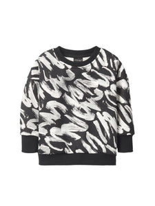 Brush Stroke Crewneck - Black