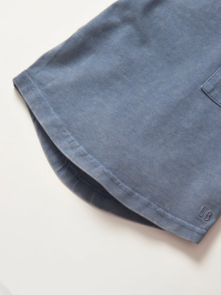 Acid Wash Pocket Tee - Navy