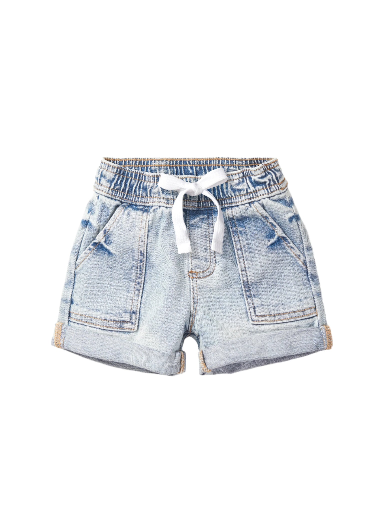 Rolled Denim Short - Light Wash