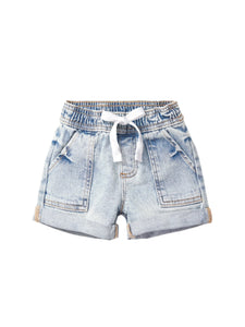 Rolled Denim Short - Light Wash