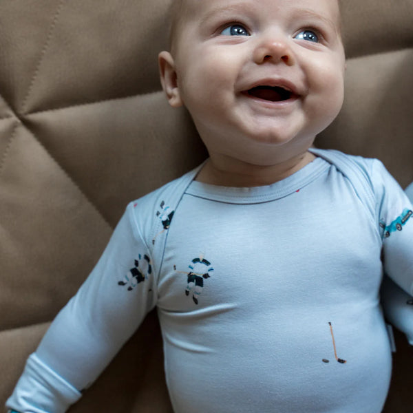 Long Sleeve Bamboo Onesie - Winter Flower