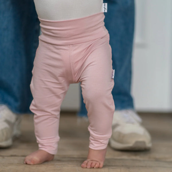 Foldover Bamboo Pant - Teal Smiles