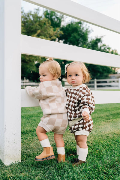 Checkered Knit Sweater