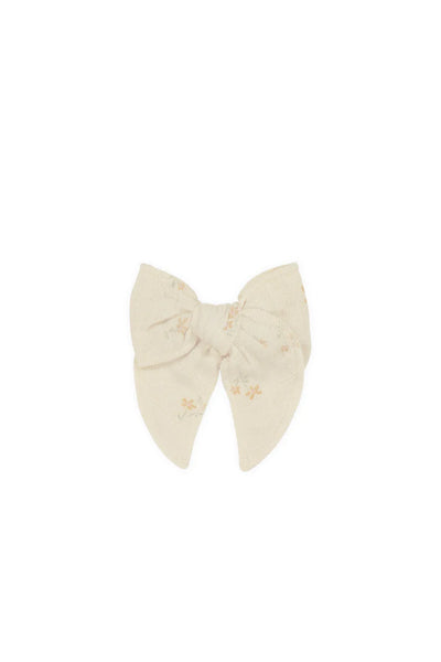 Organic Cotton Muslin Bow - Pauline Chamomile