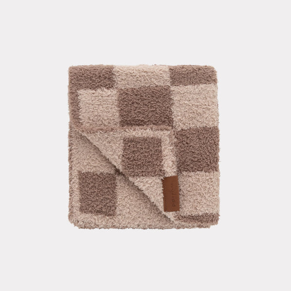 Plush Blanket - Brown Check