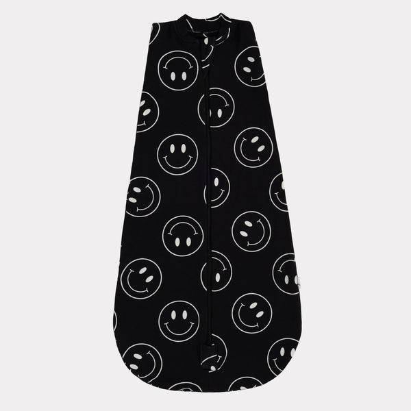 Sleep Bag Swaddle - Black Smiley