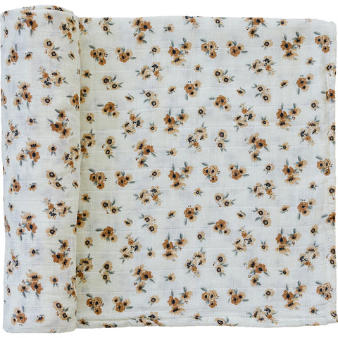 Autumn Bloom Muslin Swaddle Blanket