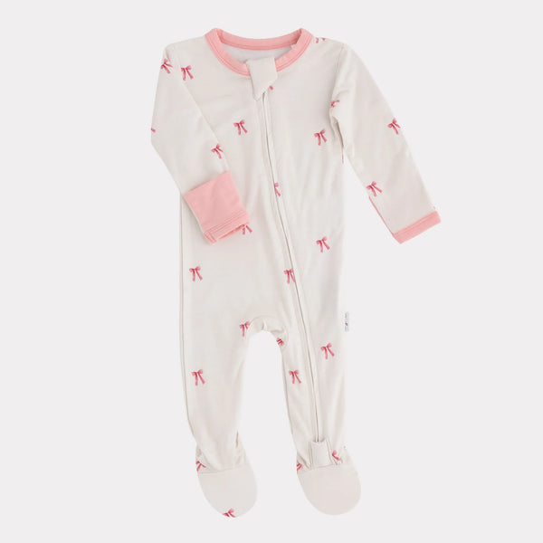 Bamboo Footed Sleeper - Bows