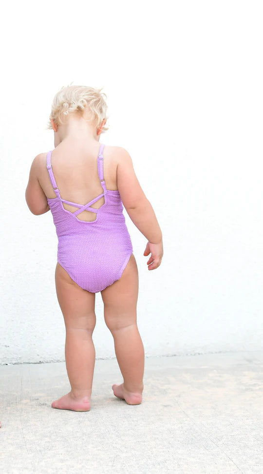 Girl s One Piece Swimsuit Neon Purple 12 18M