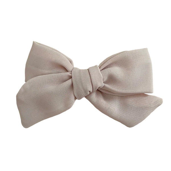 Beige Chiffon Pinwheel Bow