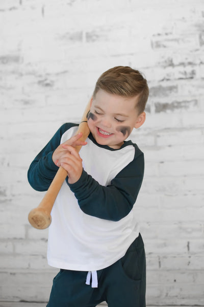 Long Sleeve Baseball Tee - Night Fall