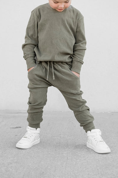 Ribbed Jogger - Green