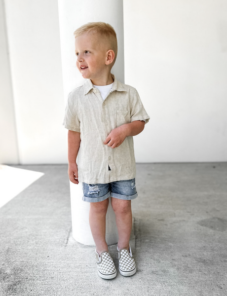 Linen Button Up - Sand