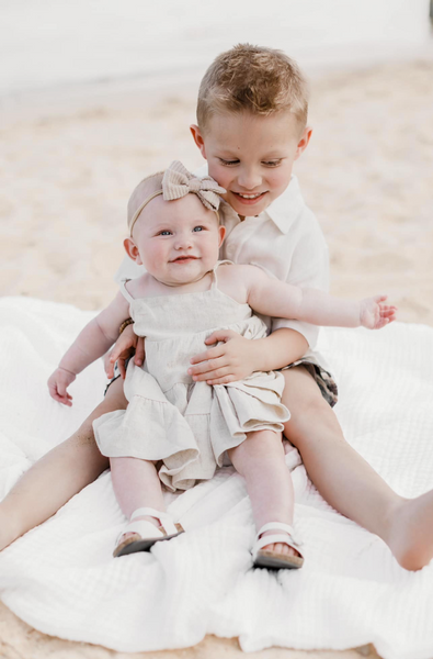 Linen Tiered Dress - Sand