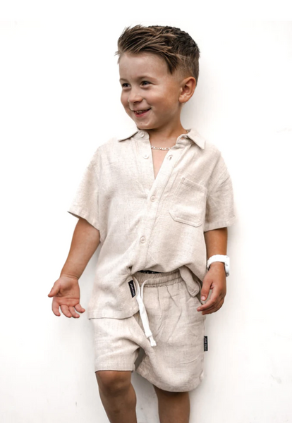 Linen Button Up - Sand