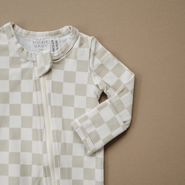 Taupe Checkered Zipper