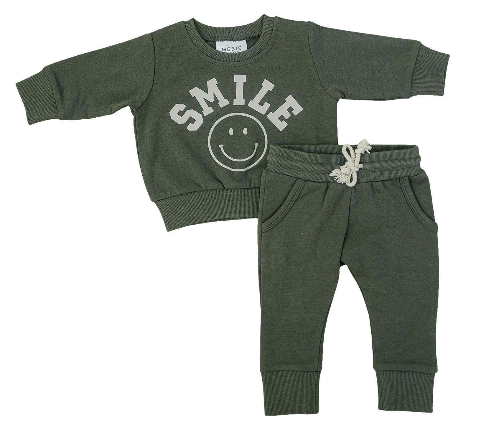 Olive Smiley French Terry Set