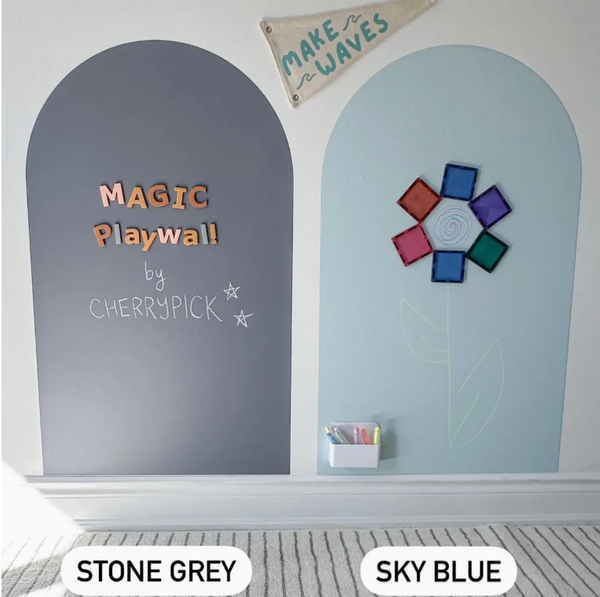 Stone Grey Magic Playwall - Arch Magnetic Wall Decal For Kids