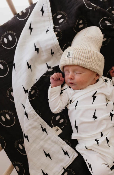 Muslin Quilt | Ff Smile Black & White Bolt
