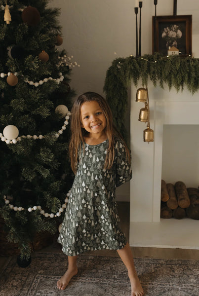 Holiday Bamboo Nightgown - Boho Trees