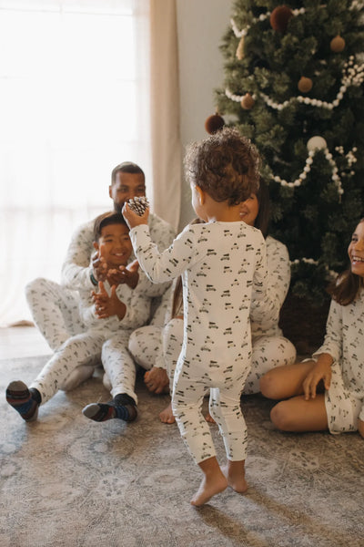 Holiday Bamboo Onesie - Sage Cars