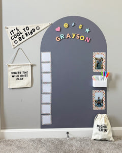 Stone Grey Magic Playwall - Arch Magnetic Wall Decal For Kids