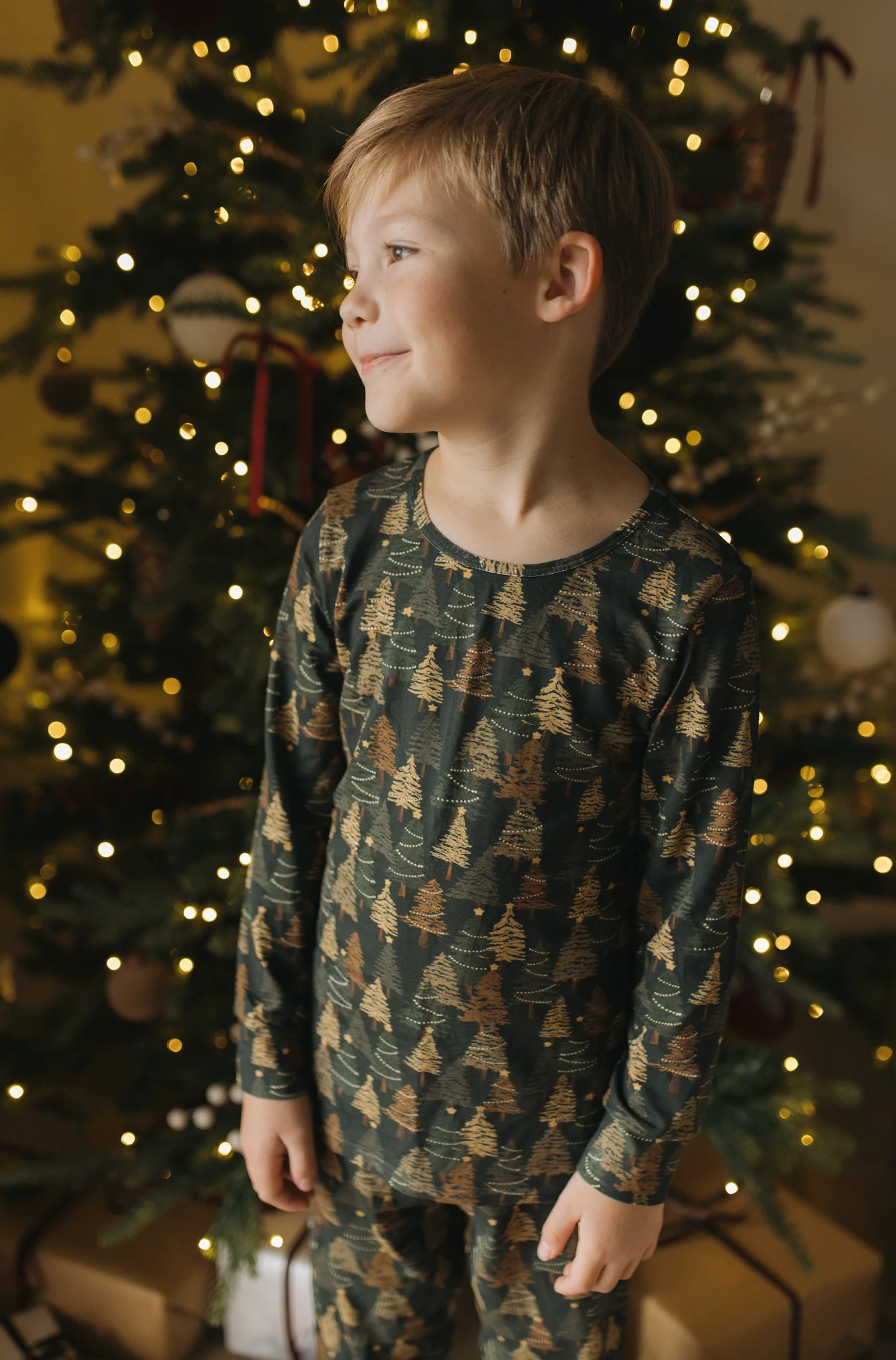 Holiday Bamboo Children's Two Piece Set - Evergreen Glow