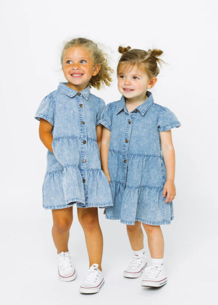 Short Sleeve Chambray Dress