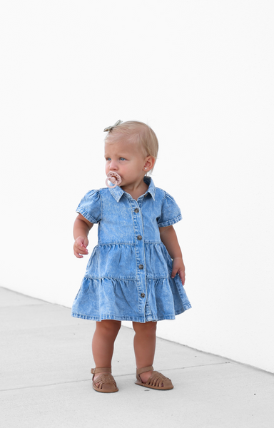 Short Sleeve Chambray Dress