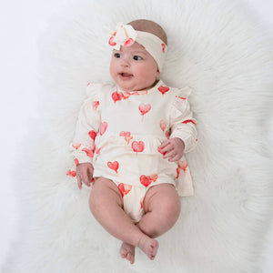 Balloon Hearts - Long Sleeve Skirted Onesie