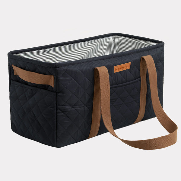 Quilted Everyday Tote Bag - Black