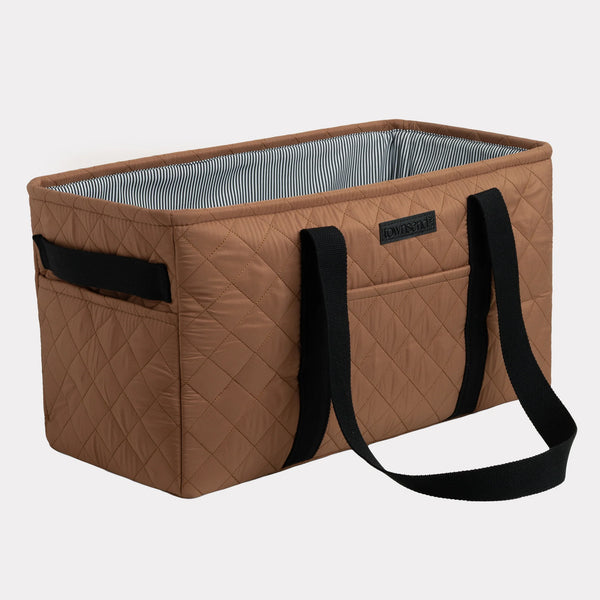 Quilted Everyday Tote Bag - Brown