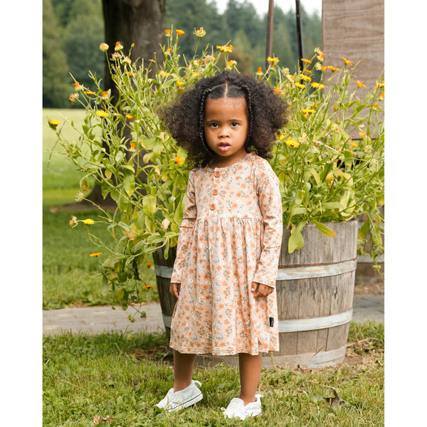 Long Sleeve Peplum Dress - Amber Garden
