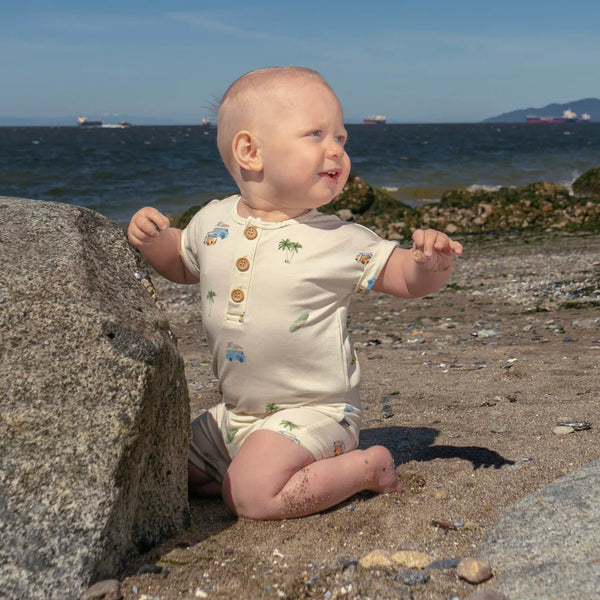 Short Sleeve Shortall Romper- Surfride